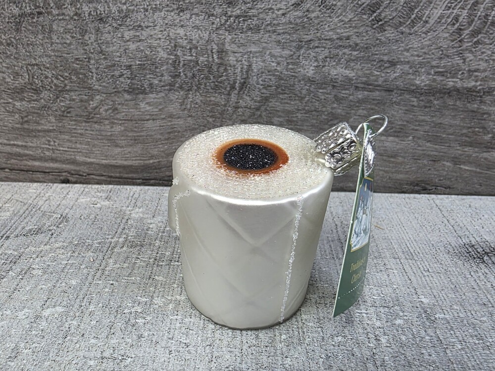 Old World Christmas Toilet Paper Blown Glass Ornament New g19e4